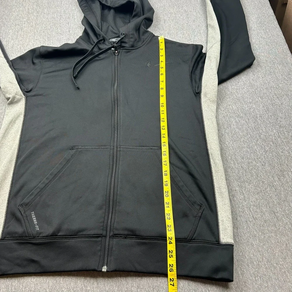 Nike Therma Fit Training Hoodie Mens Medium Full Zip Sweatshirt Black Gym